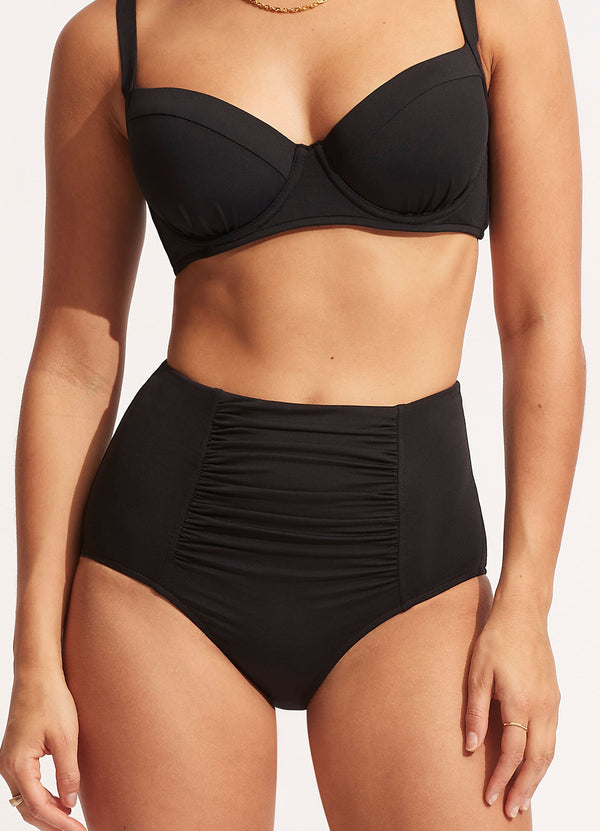Seafolly Collective High Waisted Bikini Bottom - Black