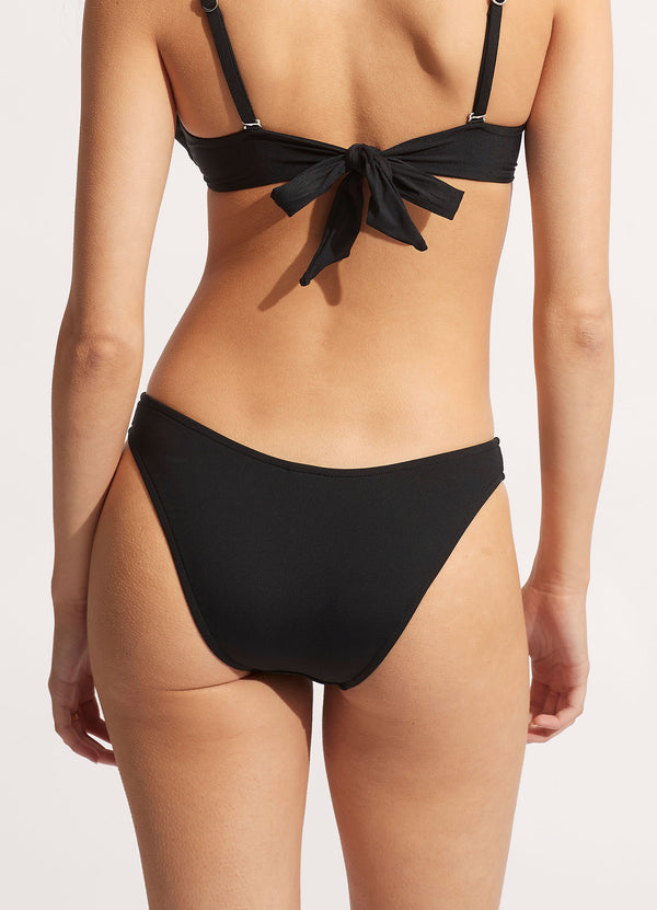 High Cut Bikini Bottom - Black