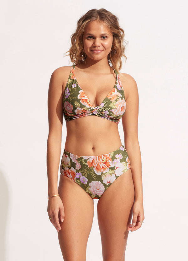 Paradise Garden High Waisted Pant - Avocado