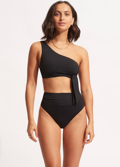 Seafolly Collective High Cut Rio Bikini Bottom - Black