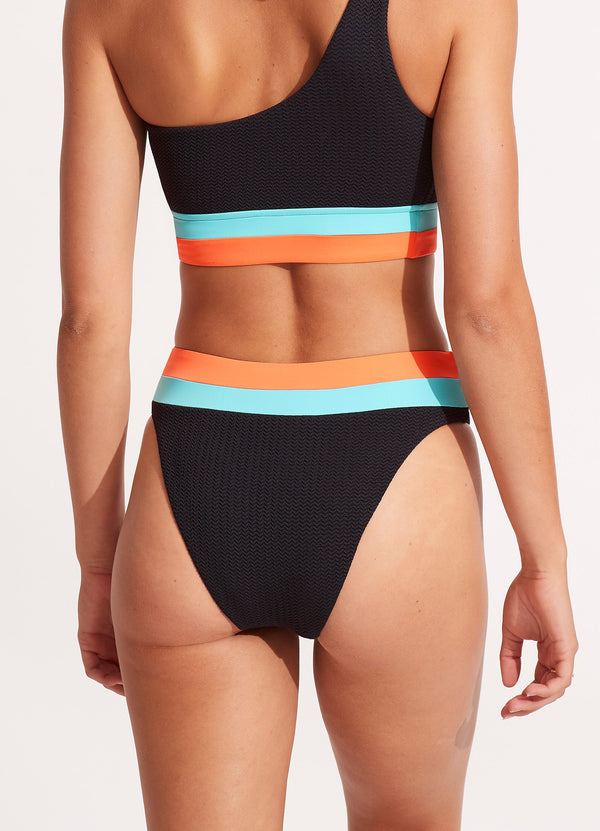 Slice Of Splice High Waisted Bikini Bottom - Black