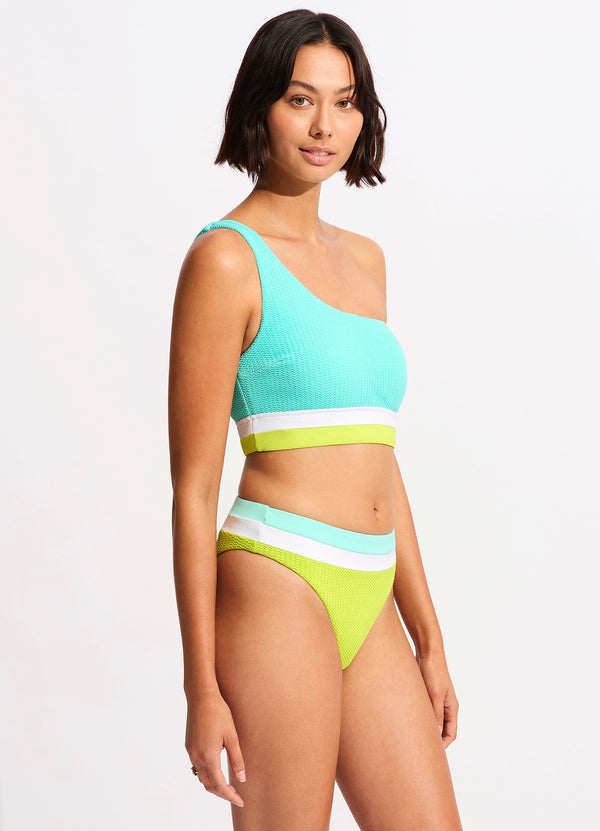 Slice Of Splice High Waisted Bikini Bottom - Lime Burst