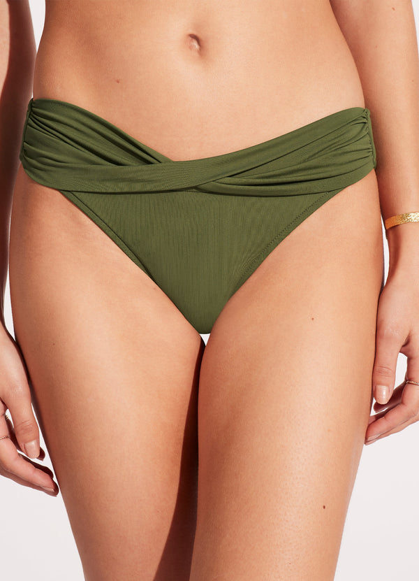 Seafolly Collective Twist Band Hipster - Olive