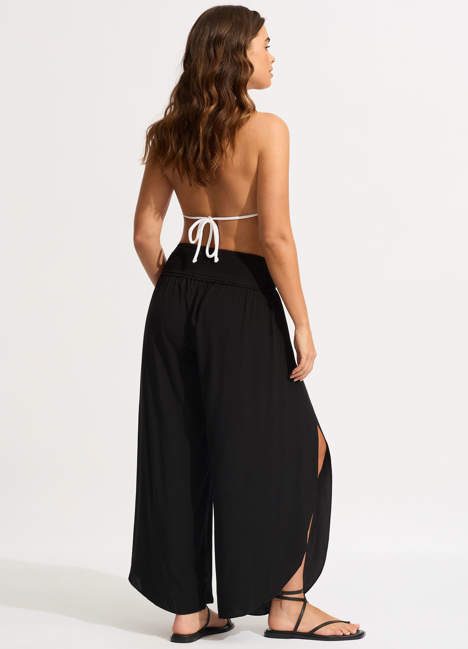 JOSEMOON SLIM FRALE PANTS ブラック36 Shirred Waist Wrap Pant - Black – Seafolly United Kingdom