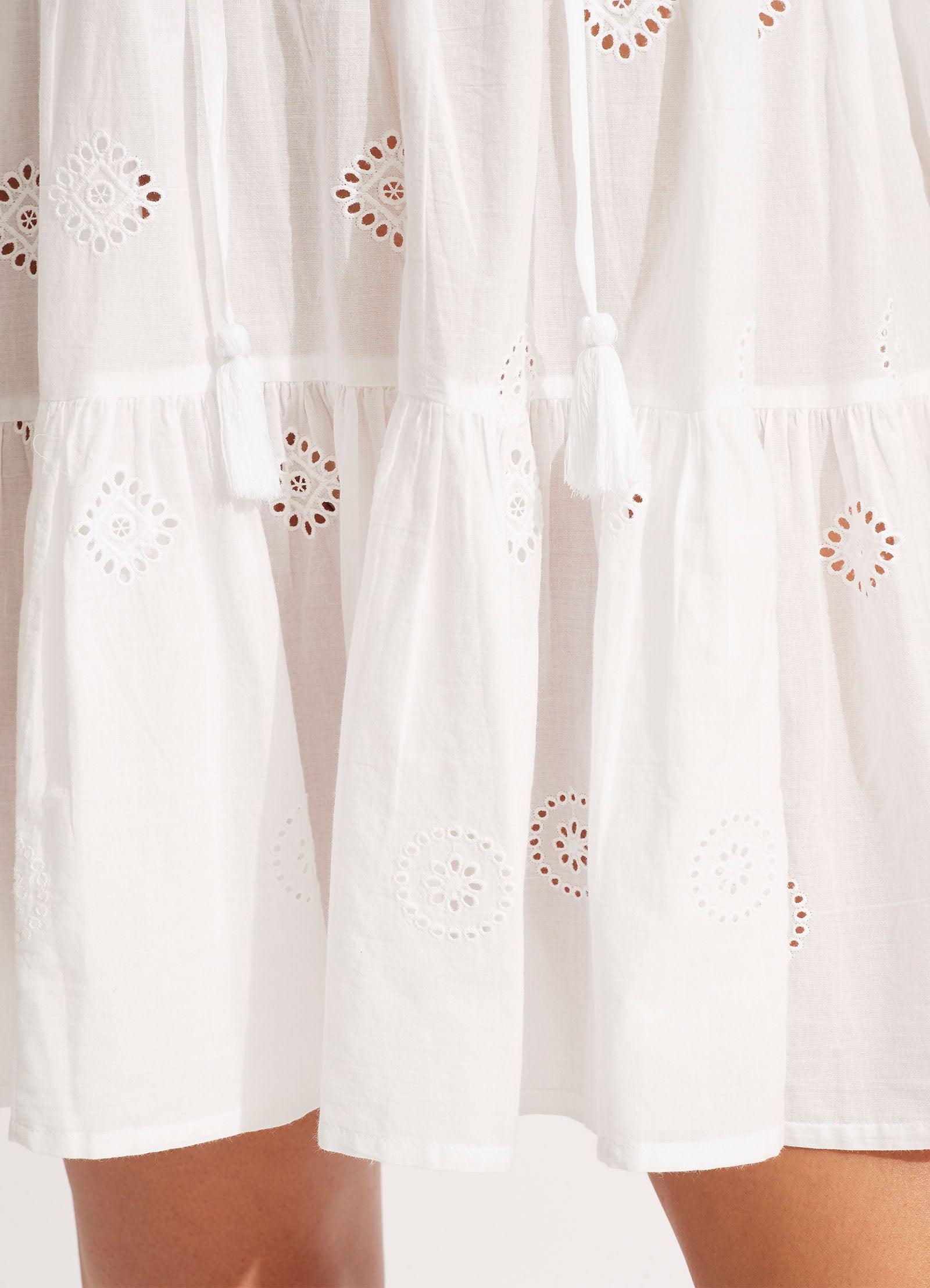 Embroidery Tiered Dress - White – Seafolly United Kingdom