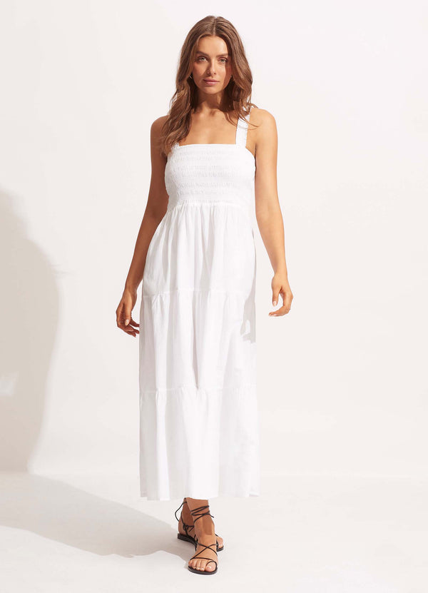 Beach House Dress - White Seafolly United Kingdom Beach House Dress - White Seafolly United Kingdom
