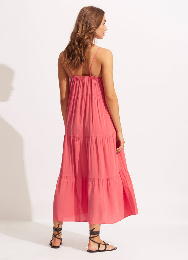 Weekend Tier Dress - Sun Kissed Coral