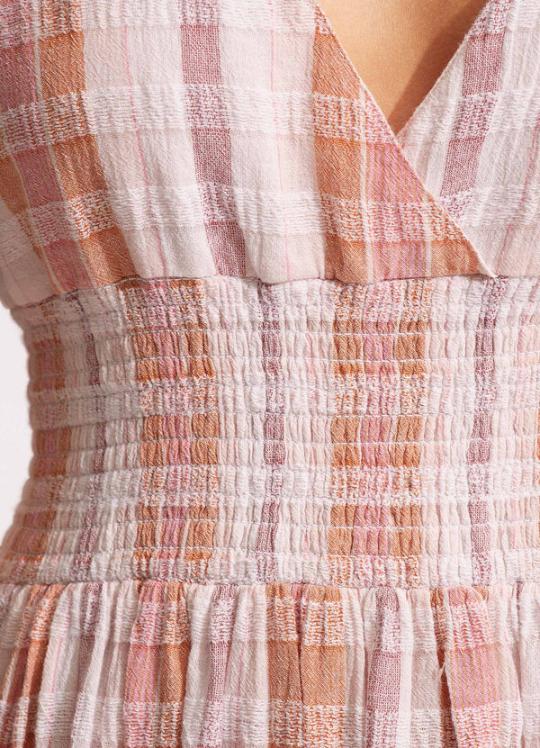 Textured Gingham Maxi Dress - Lilac