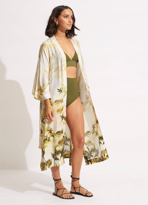 Palms Kimono  - Olive