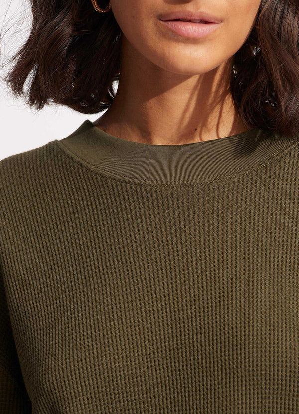 Waffle Sweat Top - Moss