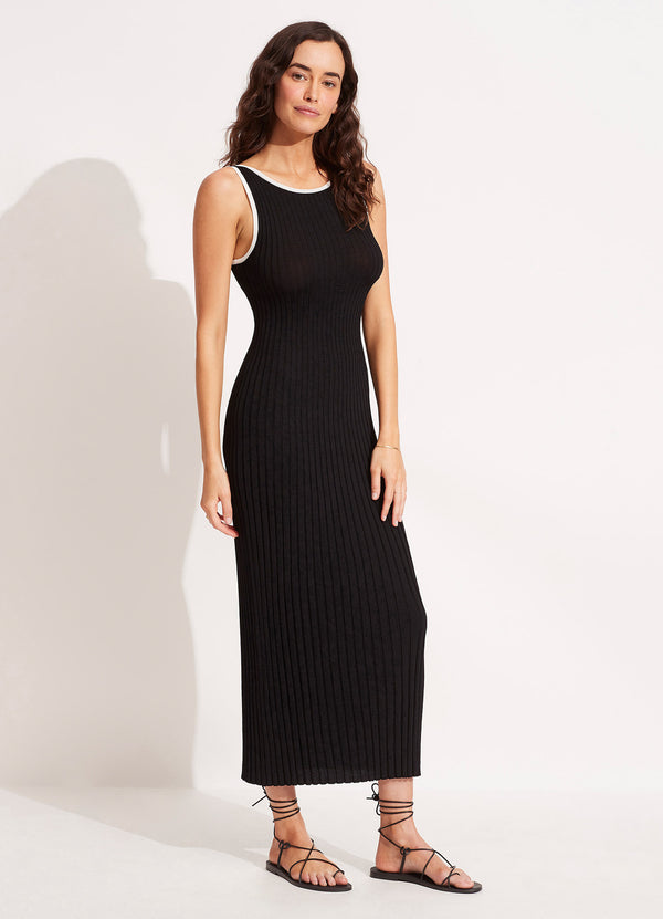 Coral Knit Dress - Black