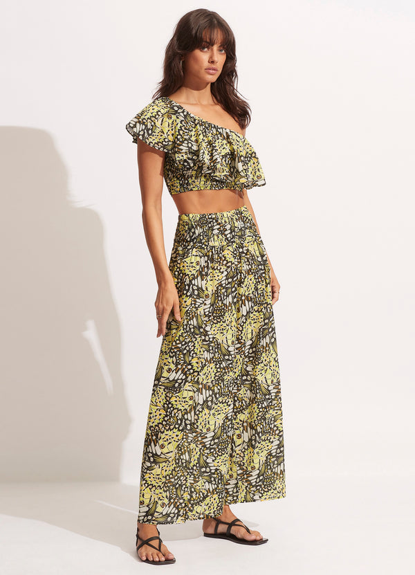 Take Flight Shirring Pant - Wild Lime