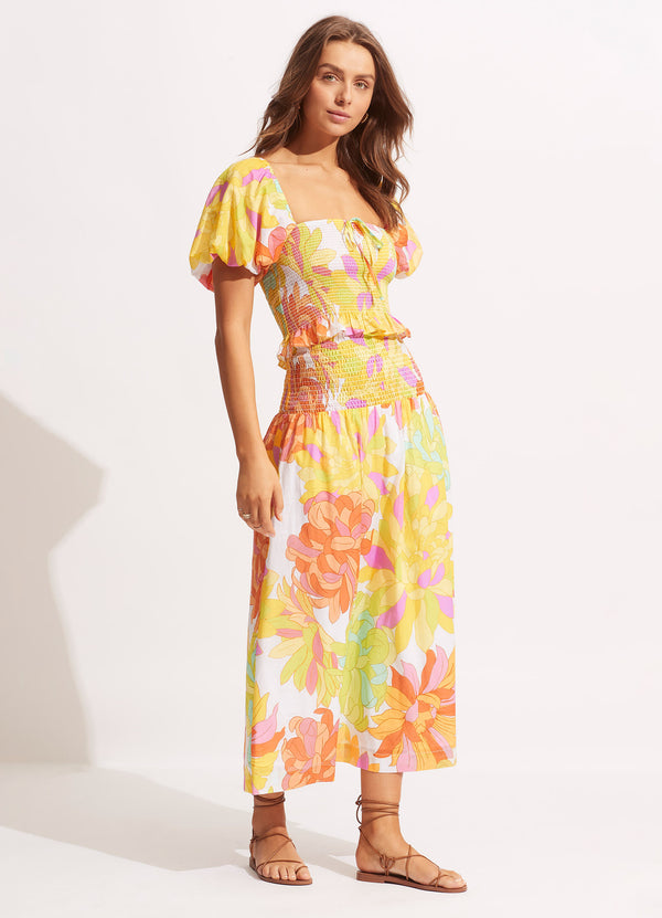 Palm Springs Shirring Skirt - Lime Light