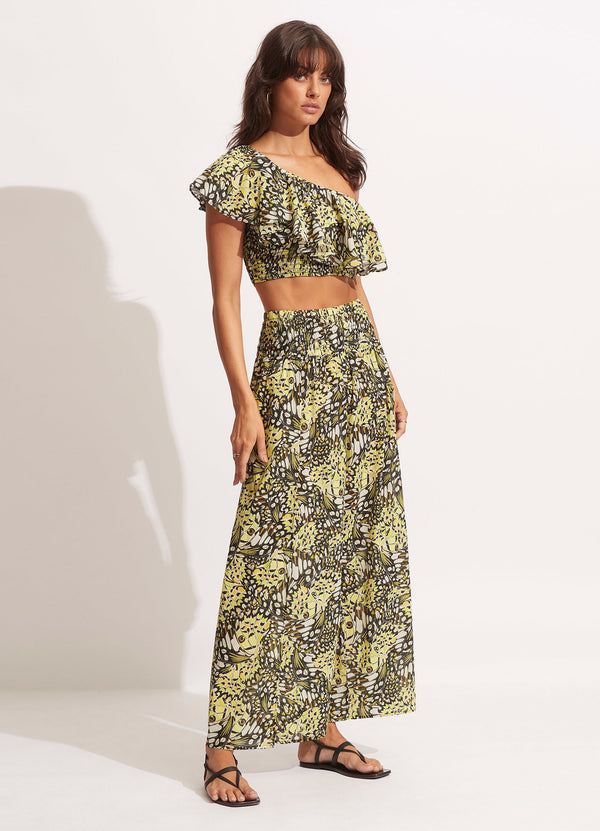 Take Flight One Shoulder Top - Wild Lime
