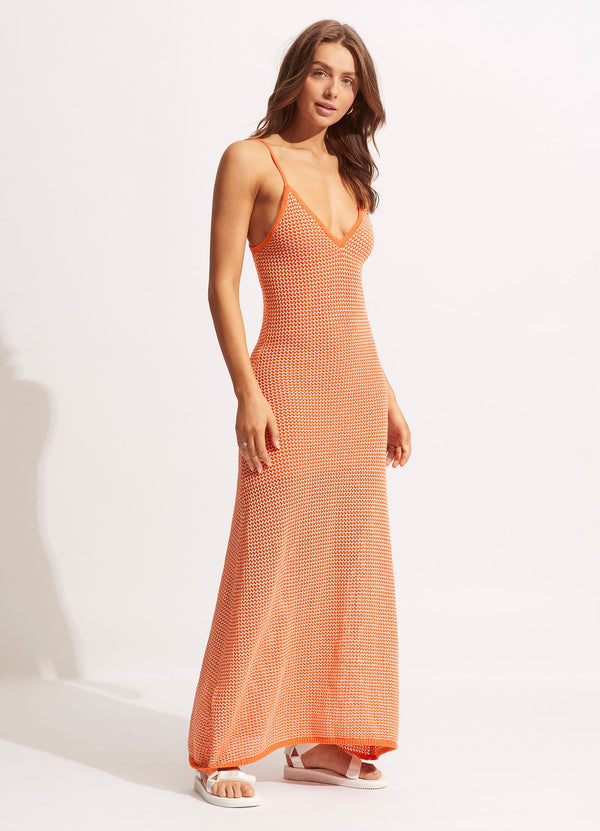 Sunray Knit Dress - Mandarin