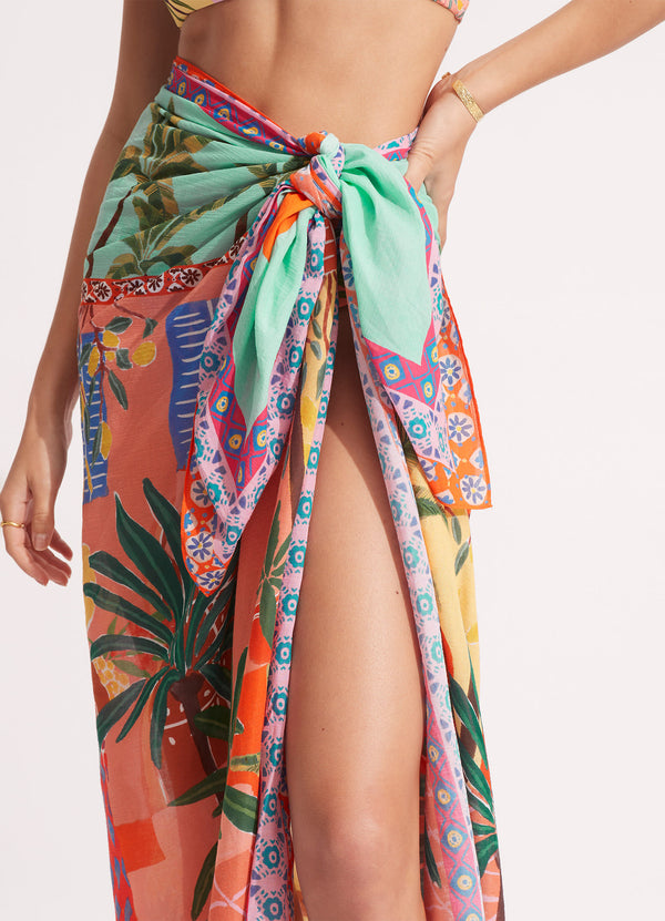 On Vacation Sarong - Azure
