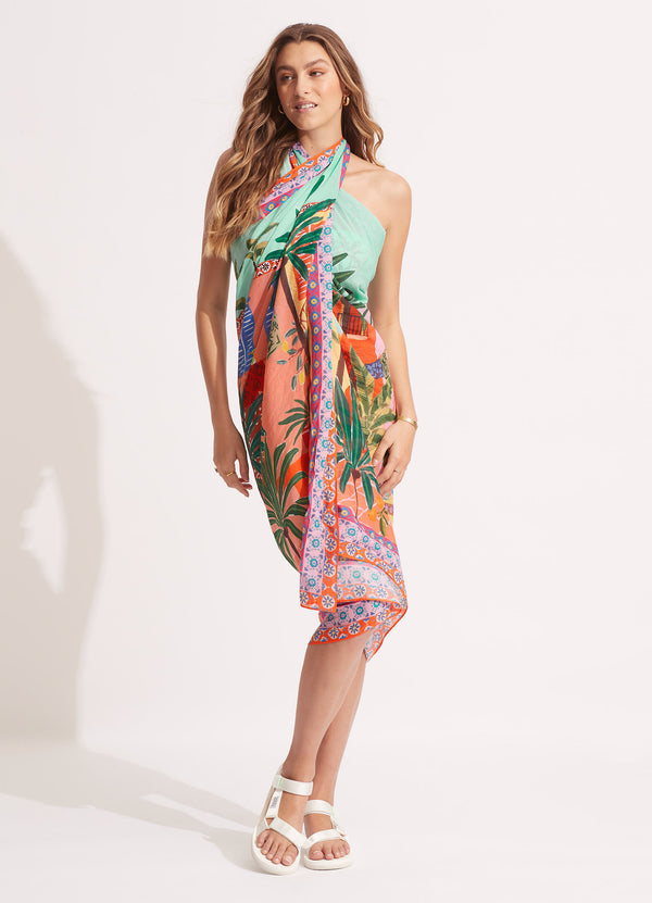 On Vacation Sarong - Azure