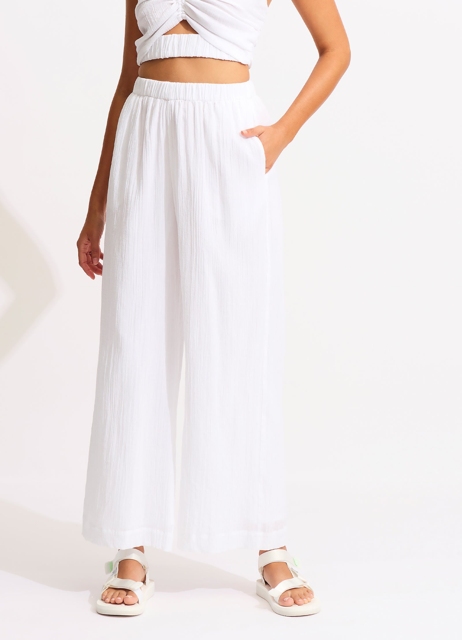 White high deals waisted beach pants