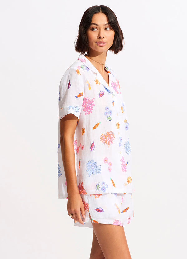 Under The Sea Beach Short - White