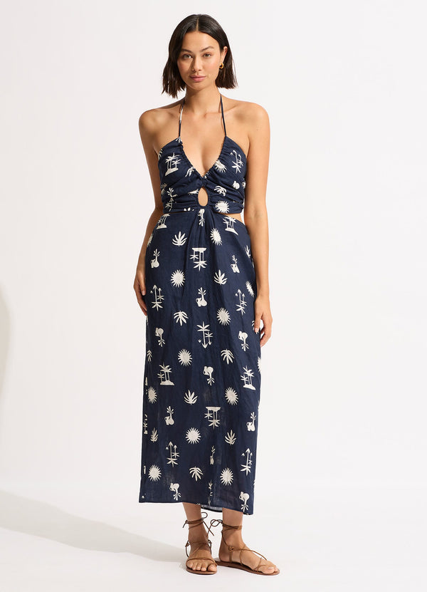 La Palma Maxi Dress - True Navy