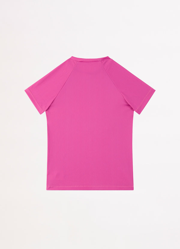 Essential Girls S/S Rash Vest - Pink