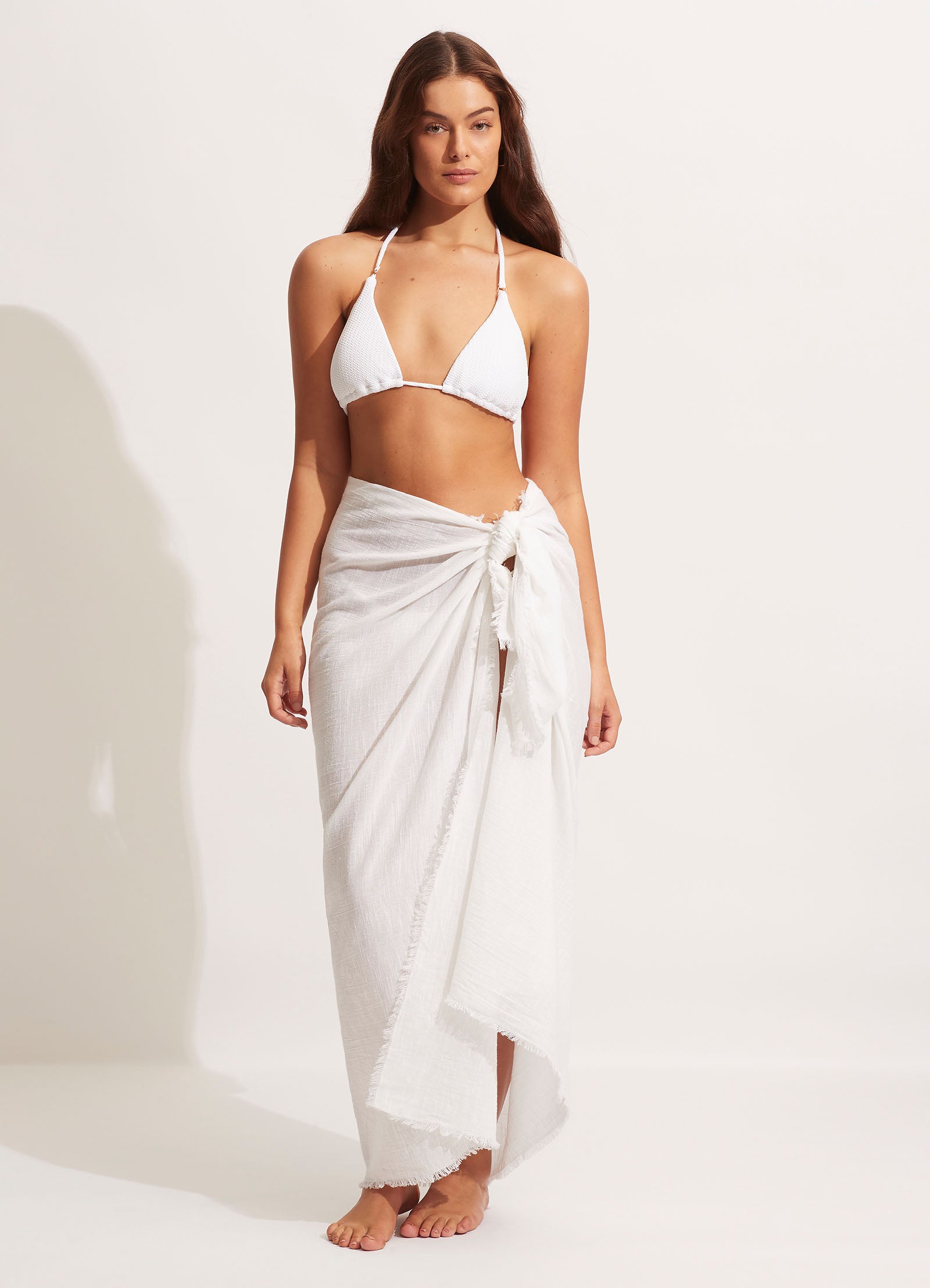 White wrap beach store skirt