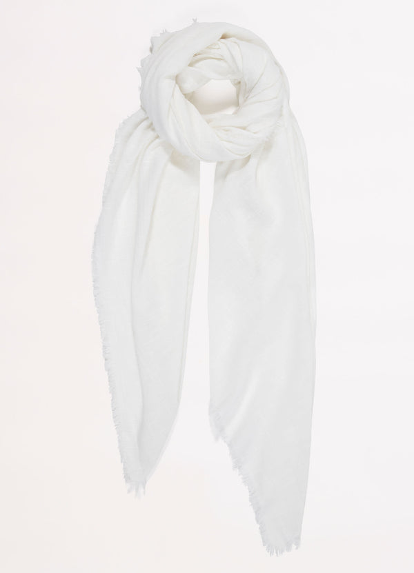 Textured Cotton Beach Wrap - White