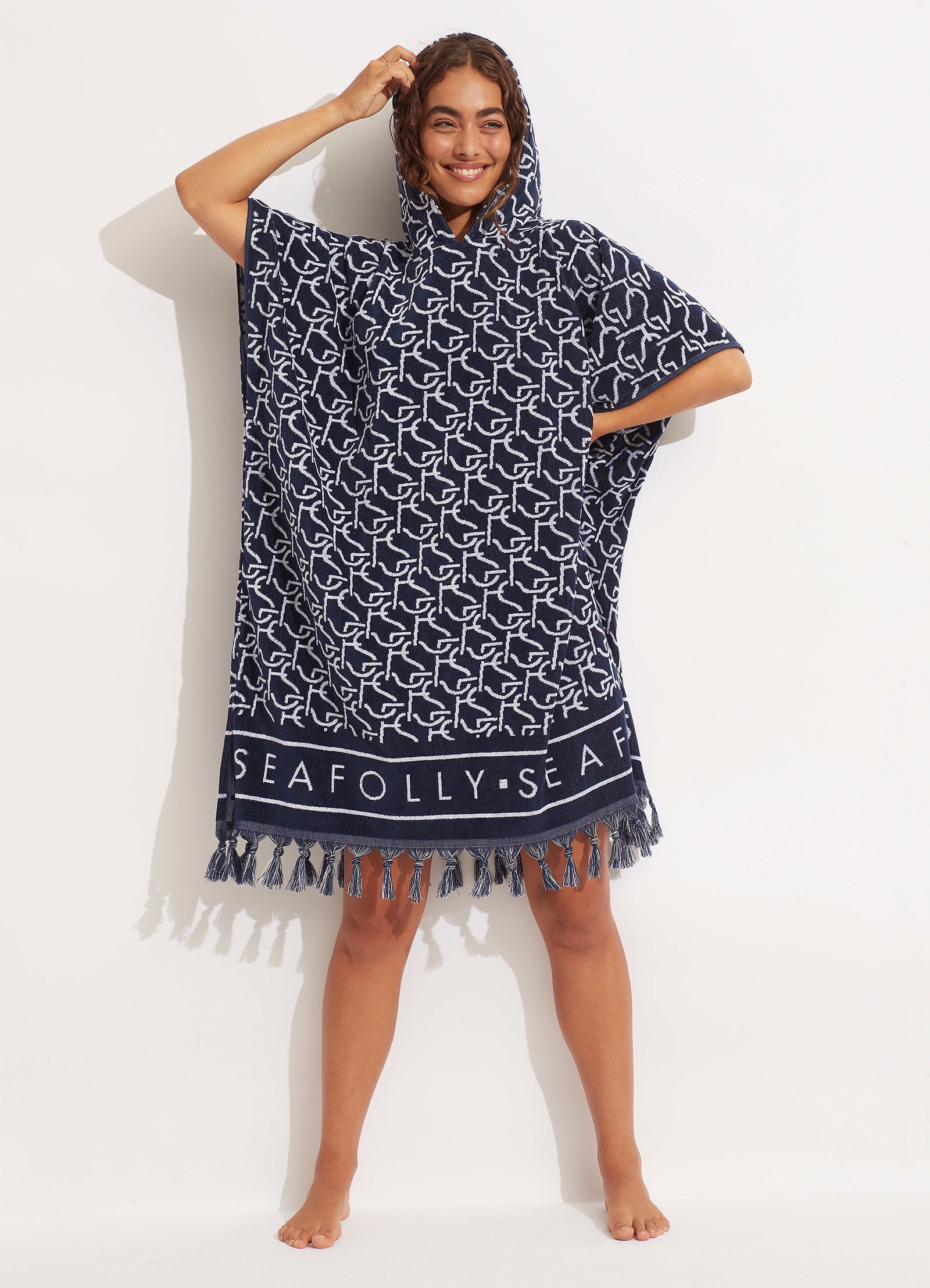 Towelling outlet poncho ladies