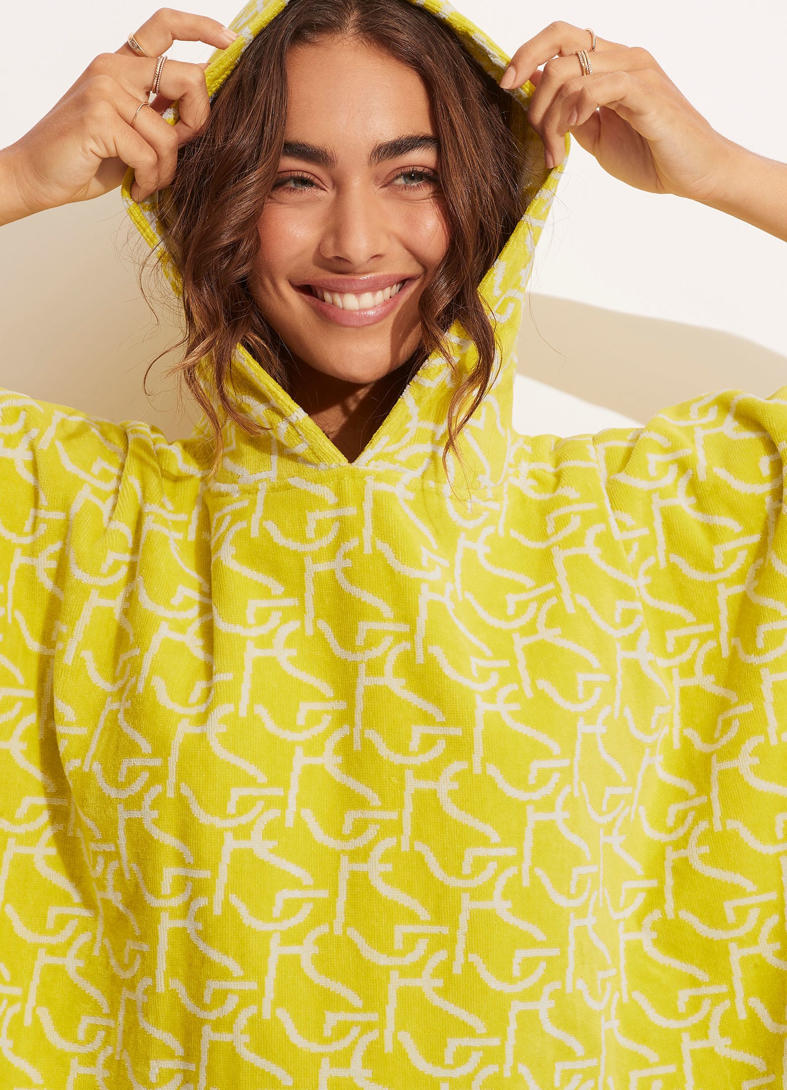 SF Monogram Towel Poncho - Wild Lime – Seafolly United Kingdom