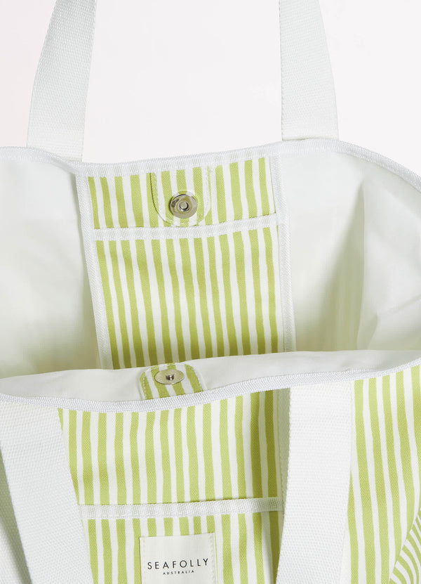 Stripe Tote Bag - Soft Olive